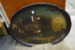 An old papier mache tray (faults).