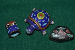 Group of small cloisonne items.
