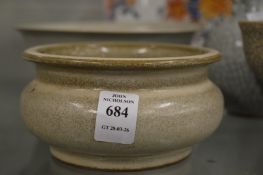 A Chinese circular pottery censer.