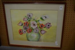 Richard Dougall, still life of flowers in a vase, watercolour.