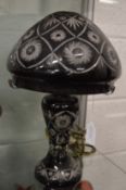 A Bohemian glass table lamp.