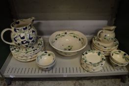 A quantity of Bridgewater spongeware decorated pottery.