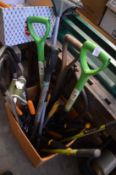 A quantity of gardening tools.
