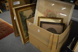 A quantity of paintings and prints.