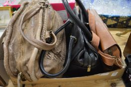 A group of handbags.