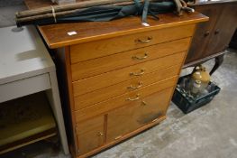 A pine storage chest.