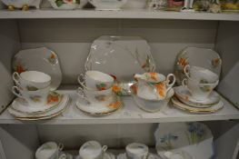 A Shelly floral decorated tea service.