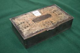 Plated cigarette box with engraved decoration.