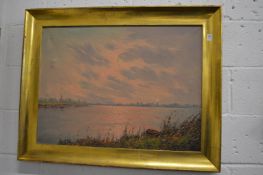 River view, oil on canvas.