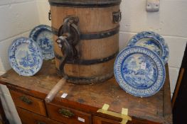 Four 19th century blue and white transfer printed bowls depicting various rural scenes.