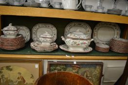 A comprehensive Cauldon dinner service to include a large tureen, cover and stand and a pair of