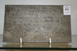 An early five pound note engraving plate.
