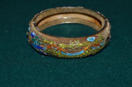 A silver and enamel bracelet.