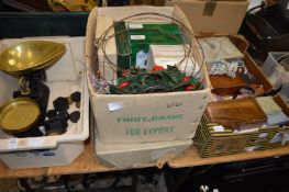 Miscellaneous items to include Christmas decorations, kitchen scales etc.