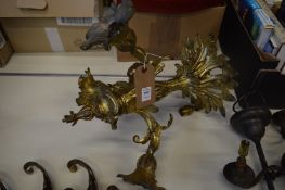 A good ormolu three branch ceiling light.