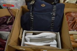A pair of ladies shoes, size 6 together with a leather handbag.