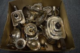 A good collection of silver items to include a teapot, pedestal bowls, bonbon dishes etc.