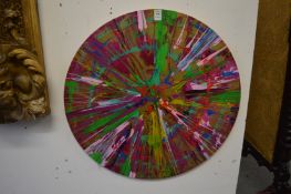 In the manner of Damien Hirst, colourful spin picture, oil on board.