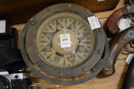 A late 19th century ships Gimbal compass.