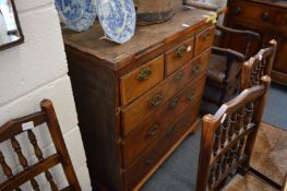 An 18th century walnut chest of drawers (for restoration).