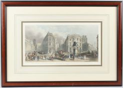 HENRY WALLIS AFTER J H NIXON 'The Bank of England, & Royal Exchange, Cornhill with King William