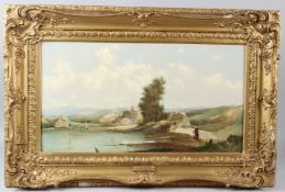 ALFRED VICKERS River landscape oil on canvas 36 x 65.5cm