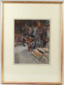 NEIL FOSTER 'Badminton Tackroom' pastel signed Chris Beetles Gallery label 38 x 30cm