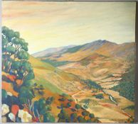 BRENDA HARTILL (1943) Large valley landscape oil on canvas signed and dated '91 unframed 106.5 x