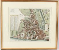 JOHN STRYPE (1634-1737), The Parish of St Margarets, Westminster hand coloured engraved map 36cm x