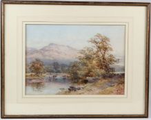 ENGLISH SCHOOL (19TH CENTURY) Mountain landscape watercolour signed indistinctly 28 x 39.5cm