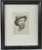 AUGUSTUS JOHN (1878-1961) Self portrait etching signed and dated 1920 17.5 x 12.5cm