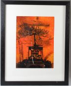 CONTEMPORARY SCHOOL Composition with an antique toaster, figure and tree colour photograph 49 x