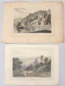 WILLIAM DANIELL (1769-1837) 'Hythe' and 'Clovelly on the Coast of North Devon' two engravings