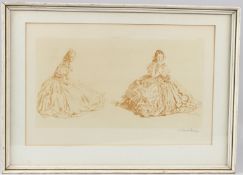 SIR WILLIAM RUSSELL FLINT 'The Two Victorians' sepia print signed in pencil Trade Guild blindstamp