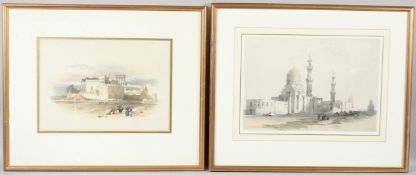 AFTER DAVID ROBERTS (1796-1864) Two Middle Eastern views, coloured lithographs 24 x 35cm and 23 x