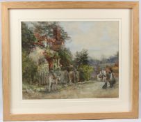 FRANK W. LONGSHAW (1864-1914) Returning home watercolour signed 39 x 49cm
