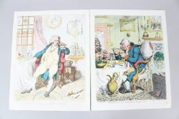 AFTER JAMES GILLRAY 'Temperance enjoying a frugal meal' and 'A Voluptuary under the horrors of