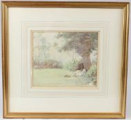 ATTRIBUTED TO MILDRED ANNE BUTLER (1858-1941) 'Edwardian Afternoon' watercolour signed gallery label