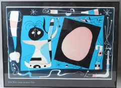 AFTER JOAN MIRO 'Femme au miroir 1956' colour print Collections Particuliere Editions Hazen Paris