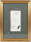 EDWIN PENNY (1930-2016) Stoat in winter coat watercolour signed 21 x 10cm