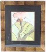 ALBERT LOUDEN (b.1943) House on a hill pastel on paper signed 44 x 34cm