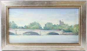 MODERN BRITISH SCHOOL The bridge at Putney oil on canvas board inscribed on the backing board 15 x