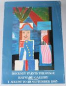 DAVID HOCKNEY EXHIBITION POSTER 'Hockney paints the stage' Hayward Gallery 1985 unframed 70.5 x
