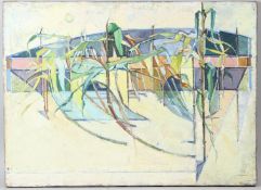 20TH CENTURY SCHOOL Abstract composition oil on canvas unframed 65 x 76cm