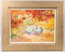 JAMES HARRIGAN (1937) 'A View from the Bridge, Richmond' oil on board signed 36.5 x 49.5cm purchased