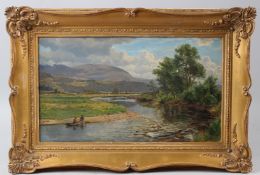 CLARA KNIGHT (b.1861) River landscape oil on canvas signed 24 x 41cm
