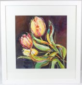 ROSEMARY MILLER 'Spectrum V' watercolour signed with initials Genesis Fine Arts label 47 x 45.5cm