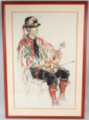 VICTOR AMBRUS (1935-2021) Portrait of a Morrisman inscribed 'Morrisman Patrick Quigley..' coloured