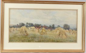 FRITZ B. ALTHAUS (1863-1962) Landscape with haystacks watercolour signed and dated '86 inscribed