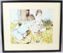 BERNARD DUFOUR (1922-2016) 'Friends' acrylic on canvas board signed 37 x 44.5cm